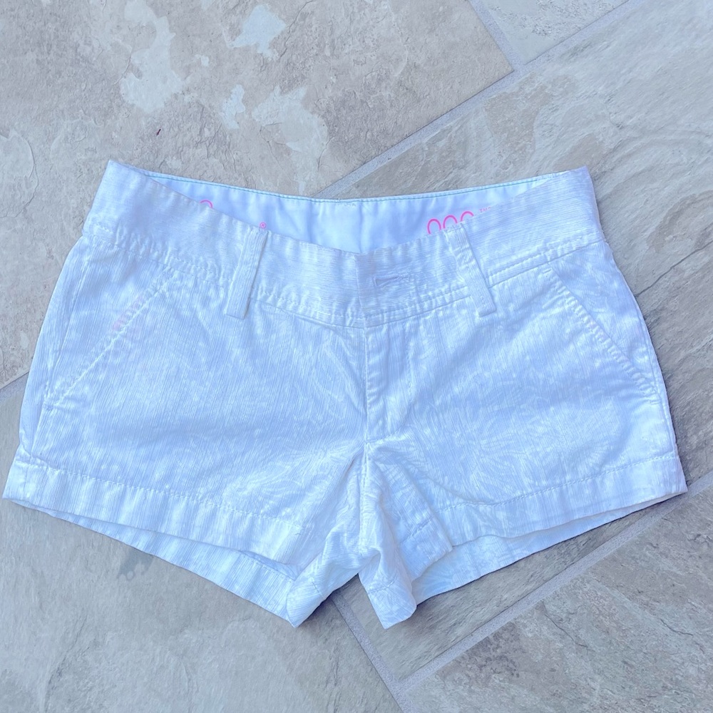Lilly Pulitzer white floral The Walsh shorts